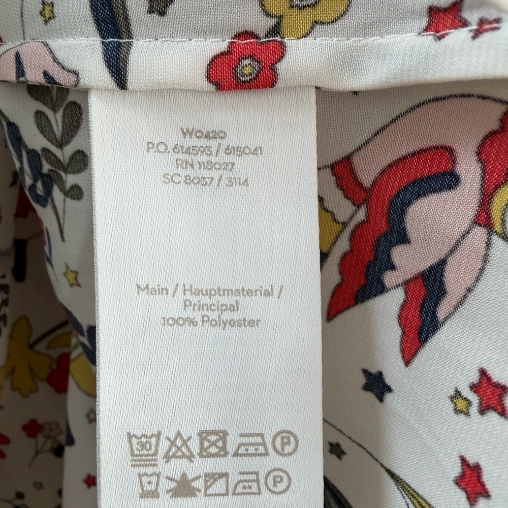 Boden Multicolor Floral/Bird Long Sleeve Blouse & Midi Skirt Set Size 12 - Picture 15 of 16